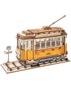 Дървен 3D пъзел Robo Time от 145 части - Трамвай